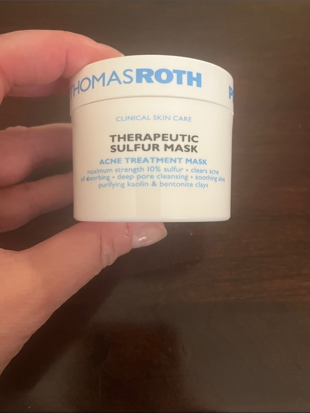 Peter Thomas Roth White Jar with Blue Logo Therapeutic Sulfur Mask